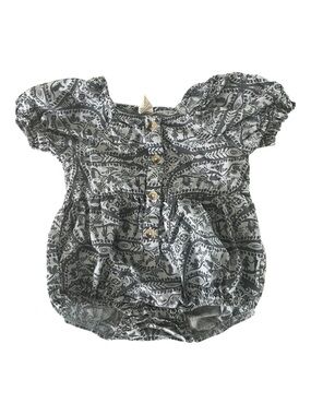 Kate Quinn Bubble Romper | 12–18 Months | Gray Woodland Print